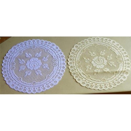 Tapestry Trading 652I16 16 In. European Lace Doily; Ivory